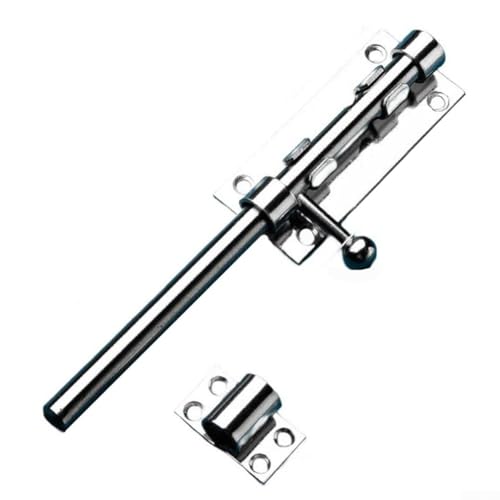 Türriegel aus Edelstahl 304 mit Vorhängeschlossloch, verdicktem Riegel und 8 Schrauben für zuverlässige Sicherheit in landwirtschaftlichen und gewerblichen Türen (Silber (8)) von NbgrvB