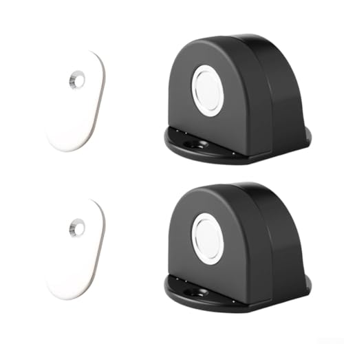 Türstopper mit Edelstahlkonstruktion und magnetischem Halt, bietet flexible Installation mit Selbst- oder Stanzmethode für hintere Türbegrenzung (schwarz) von NbgrvB