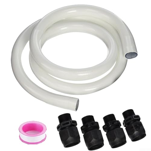Verstärktes PVC-Schlauch-Set mit 4 Schnellverbindungsstücken und PTFE-Klebeband, kompatibel mit Pentair und Polaris-Pool-Systemen, 1,8 m von NbgrvB