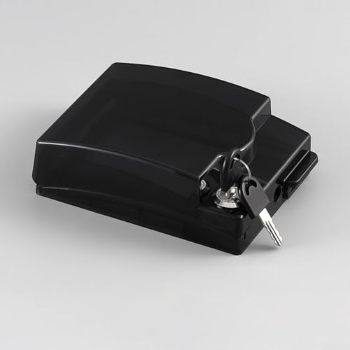 Wasserdichte abschließbare Steckdosenbox mit Schlüssel, Schutzhülle für Steckdose in Badezimmer, Küche und Außenbereich (schwarz) von NbgrvB