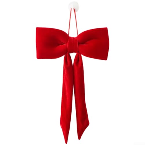 Weiche Samtschleife für Weihnachtsbaum und Fenster, zum Aufhängen von Ornamenten, entworfen für saisonale dekorative Verwendung (20 cm rot) von NbgrvB