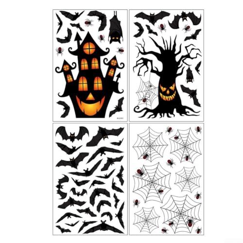 Wiederverwendbare PVC-Fensteraufkleber mit Fledermaus- und Spinnennetz-Design, doppelseitige Haftung für Fenster zur Verbesserung für Halloween-Themen-Dekorationen Wiederverwendbare PVC-Fensteraufkleber mit Fledermaus- und Spinnennetz-Design, doppelseitige Haftung für Fenster zur Verbesserung für Halloween-Themen-Dekorationen von NbgrvB