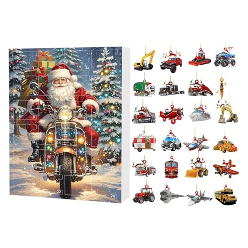 Weihnachts-Adventskalender, Weihnachts-Adventskalender, fantastischer Weihnachts-Autoschmuck 2024 | 24-Tage-Weihnachts-Countdown-Kalender aus Acryl, Auto-Flugzeug-Charme F von Nbhuiakl