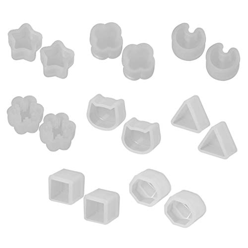 Ncbvixsw Neue 8 Paare/Satz UV Harz Silikon Formen DIY Kristall Epoxidform Kleine Ohrringe Bolzen, Der Form von Ncbvixsw