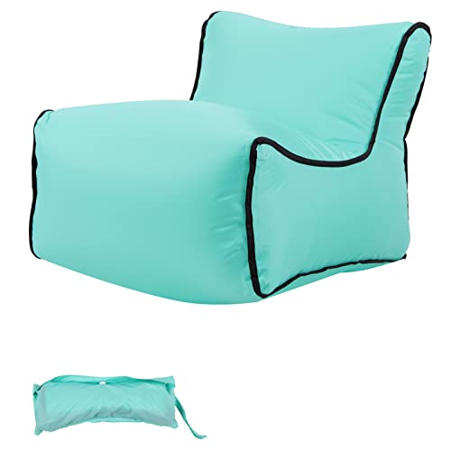 Nchdewui Aufblasbarer Kinderstuhl, Travel Portable Pocket Seat Aufblasbarer Stuhl Sofa Lounger Sitz geeignet für Camping, Gaming, Outdoor, Indoor (Grüner See) von Nchdewui