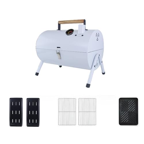 Nchdewui Camping Grill, Klappgrill, Kugelgrill Holzkohle für Das Ultimative Outdoor-Erlebnis, Holzkohlegrill, Bbq-Grill, Tischgrill (White) von Nchdewui