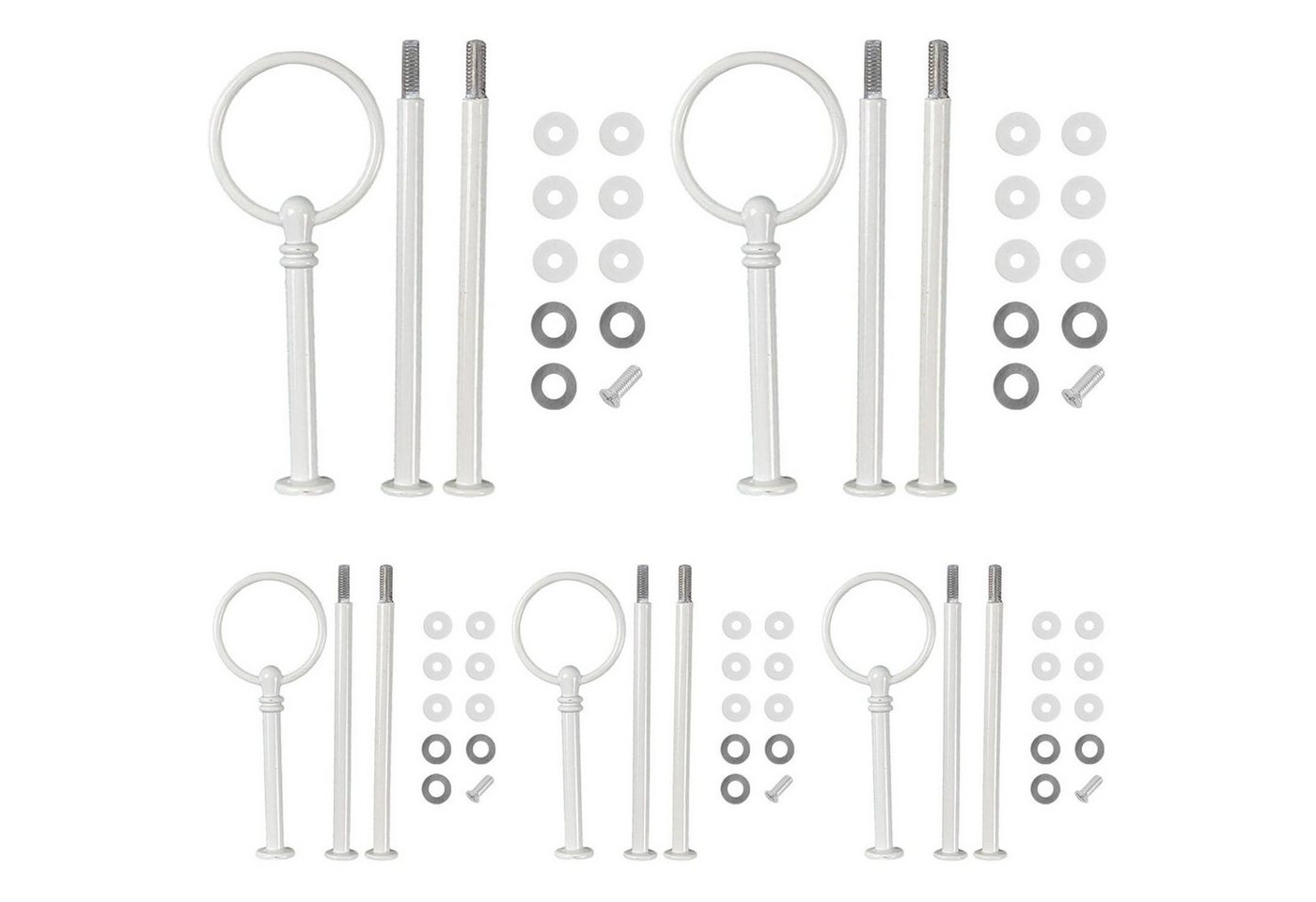 Nchdewui Kochbesteck-Set 5er Pack Etageren Stangen Set Metallstangen Hochzeitstorte Etagere von Nchdewui