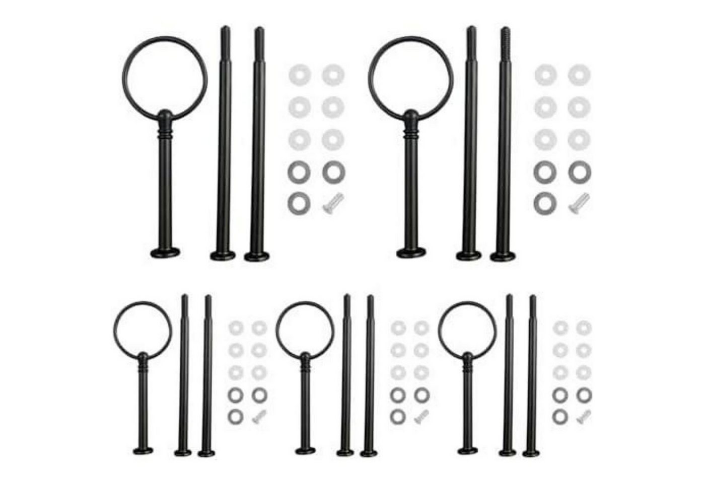 Nchdewui Kochbesteck-Set 5er Pack Metallstangen Etagere Set Mittellochausstech Schwarz von Nchdewui