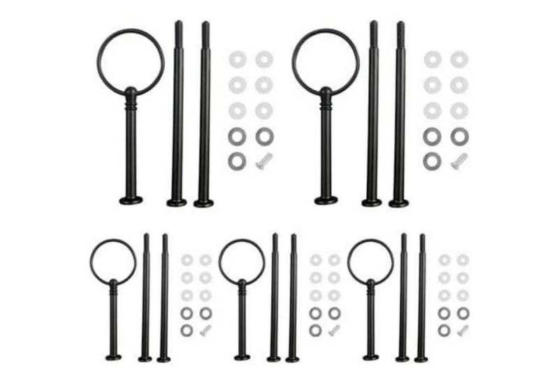 Nchdewui Kochbesteck-Set 5er Pack Metallstangen Etagere Set Mittellochausstech Schwarz von Nchdewui