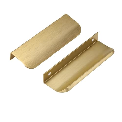 Ndjiloik 10 Stück Versteckter Türgriff Schrankgriffe Möbelgriffe Aluminiumlegierung für Kleiderschrank Tür Schubladen,Golden,Gesamtlänge 120MM von Ndjiloik