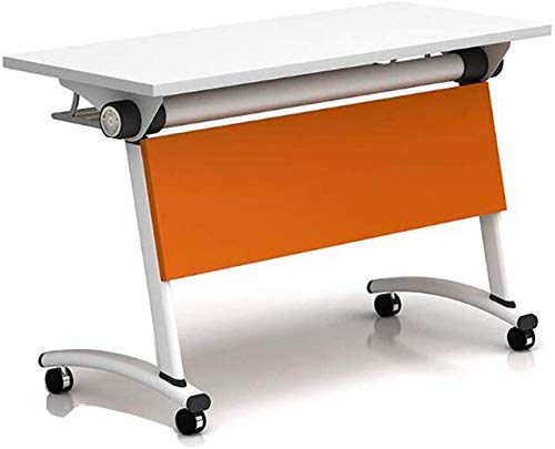 NeAFP Tische, zusammenklappbar, mit Klappdeckel, Desktop-Computertisch, Schreibtraining, Büro, Arbeitszimmer, Klassenzimmer, mit Rollen von NeAFP