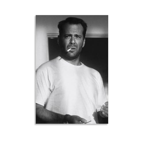NeBaln Poster auf Leinwand, Motiv: Bruce Willis Raucher, Kunstdruck auf Leinwand, moderne Familienschlafzimmer-Dekoration, 20 x 30 cm von NeBaln