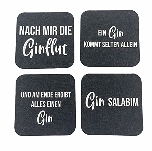Filzuntersetzer Set Filz Gin mit Sprüchen Untersetzer Gläser Glasuntersetzer Filz Untersetzer für Gläser Glas Untersetzer-Set Untersetzer Filz von NeLi