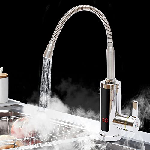 NeNchengLi 360° LED Elektrisch Wasserhahn Sofort Heizung Durchlauferhitzer Küche 3KW 220V von NeNchengLi