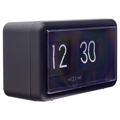 Flip 5228ZW Clock - Tisch oder Wanduhr - Schwarz - 18x10x7cm - NeXtime von NeXtime