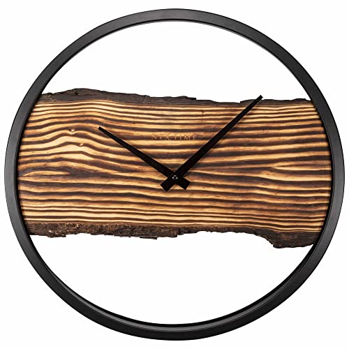 NeXtime Holzuhr - kein Cuttergeräusch! - 30 cm - Holz/Metall - Wald von NeXtime