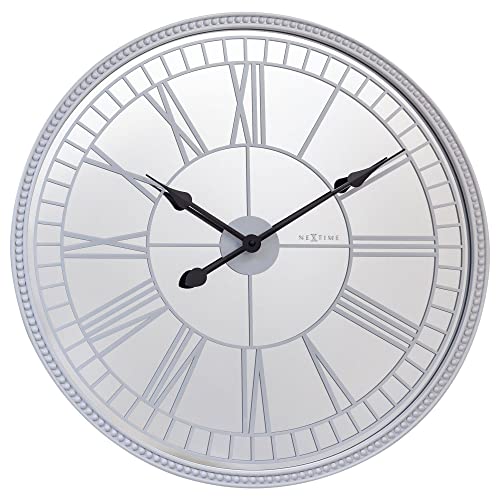 NeXtime Large Wall Clock 56 cm-Silent-White/Mirror-Glass Cleopatra's Mirror von NeXtime