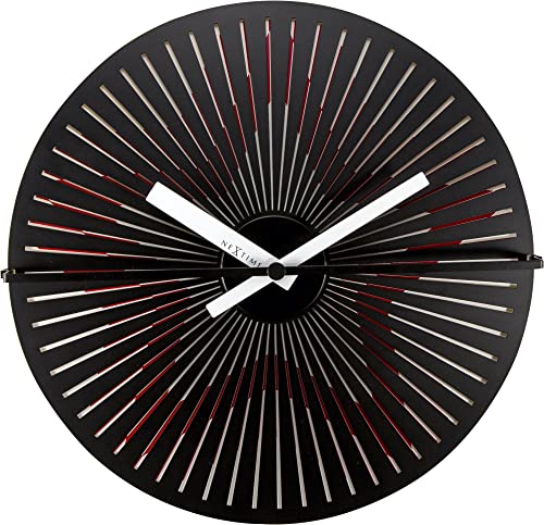 NeXtime Kinegram Star-Red/White Wanduhren, Metall und Kunststoff, Rot, Weiß, Ø 30 cm von NeXtime