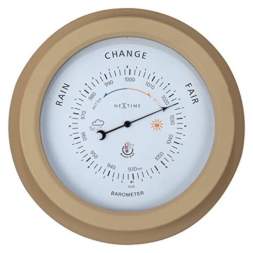 NeXtime Barometer aussen - Ø22CM - Metall - Braun „Orchidee“ von NeXtime