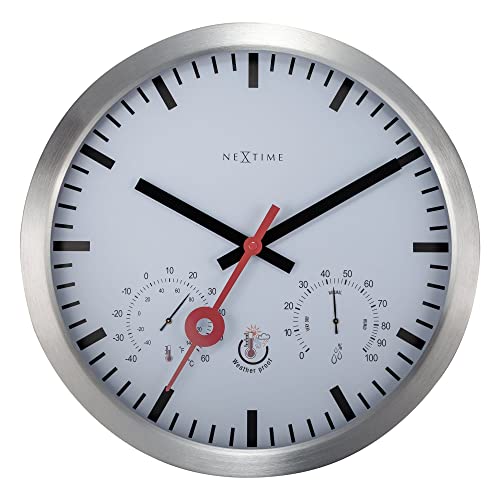 NeXtime 4307ST Wanduhr, Aluminium, Silber, 35cm von NeXtime