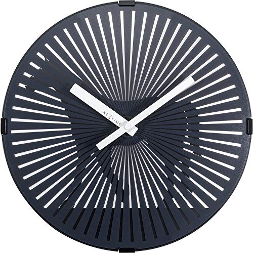 NeXtime Designer Wanduhr Walking Horse, mit optischer Illusion - Pferd läuft, 3218 Schwarz 30 x 7 x 30 von NeXtime