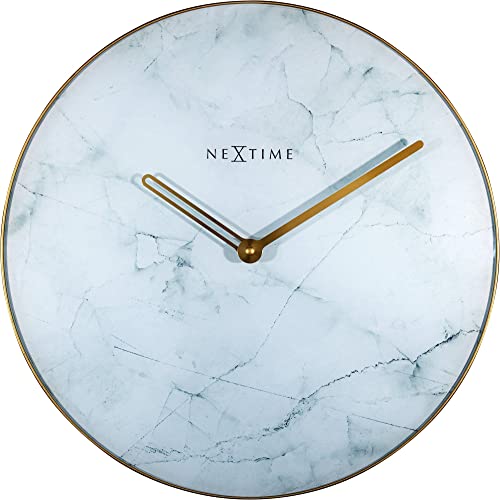 Nextime Marble Wanduhren, Metall und Kunststoff, Weiß, Ø 40 cm von NeXtime