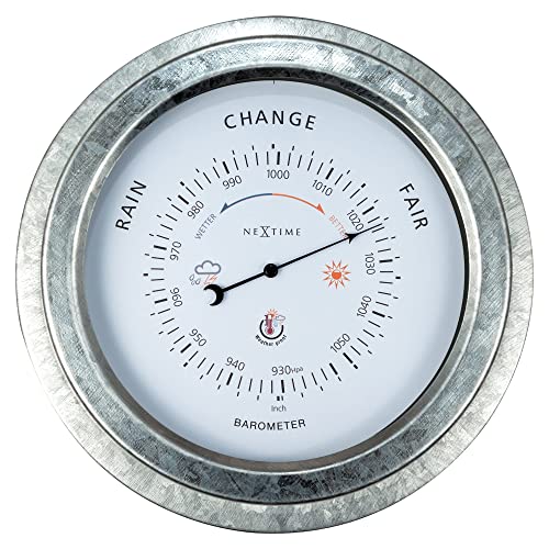 NeXtime Barometer außen - Ø22CM - Metall - Verzinkt „Orchidee“ von NeXtime