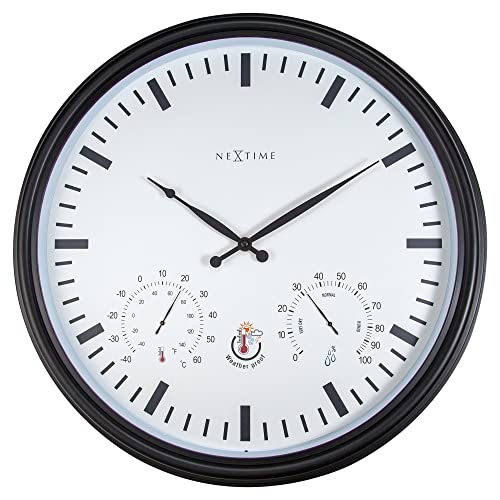 NeXtime 4306ZW Wanduhr, Kunststoff, Schwarz, 50.8cm von NeXtime