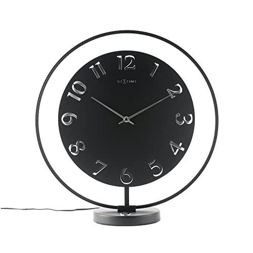 NeXtime Ting Wecker, Metall und Kunststoff, Schwarz, 40 x 40.5 cm von NeXtime