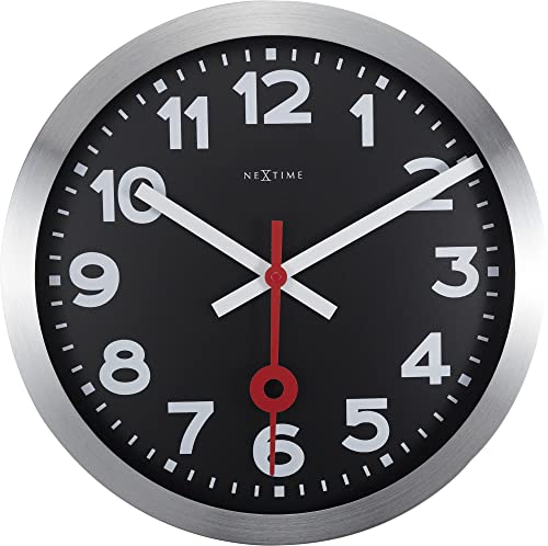 NeXtime Station Wanduhren, Metall und Kunststoff, Schwarz, Ø 35 cm NeXtime Station Wanduhren, Metall und Kunststoff, Schwarz, Ø 35 cm von NeXtime