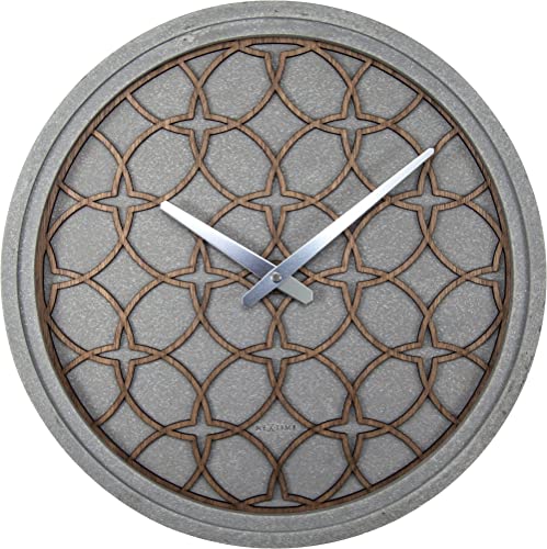 NeXtime Wanduhr "CONCRETE LOVE", lautlos, rund, Stein / Holz, ø 39 cm von NeXtime