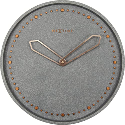 NeXtime Wanduhr "CROSS", lautlos, rund, Stein / Metall, Grau, ø 35 cm von NeXtime