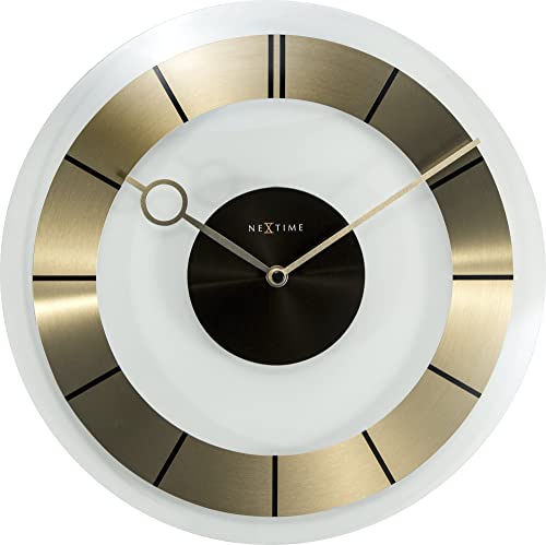 Nextime 2790GO1 Wanduhren, Metall und Kunststoff, Goldfarben, Ø 31 cm von NeXtime