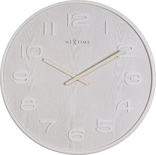 NeXtime Wanduhr "WOOD WOOD BIG", rund, aus Holz, Weiß, ø 53 cm NeXtime Wanduhr "WOOD WOOD BIG", rund, aus Holz, Weiß, ø 53 cm von NeXtime