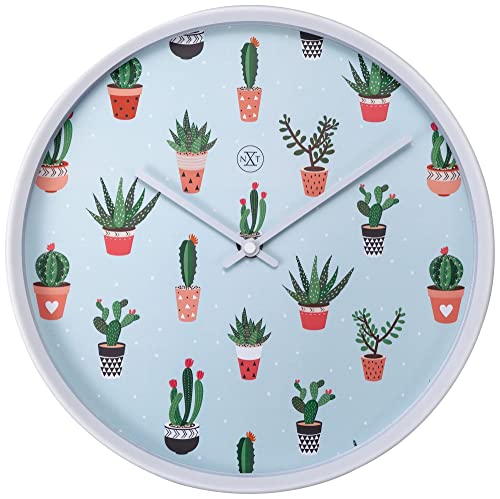 NeXtime Wanduhr nXt Cactus Dia. 30cm Kunststoff Weiß von NeXtime