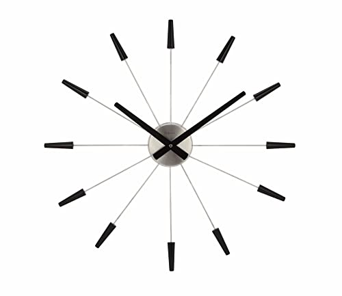 NeXtime Plug Inn Wanduhr, Edelstahl, Mehrfarbig, 58cm von NeXtime