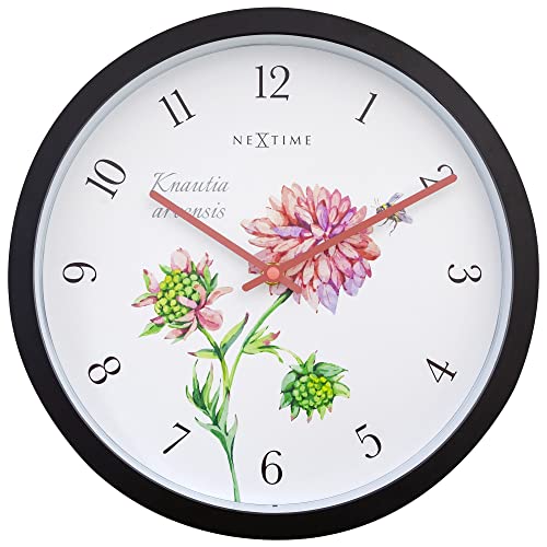 NeXtime Wall Clock (Garden/Inside) 30,5 cm -Black-Plastic Knautia von NeXtime