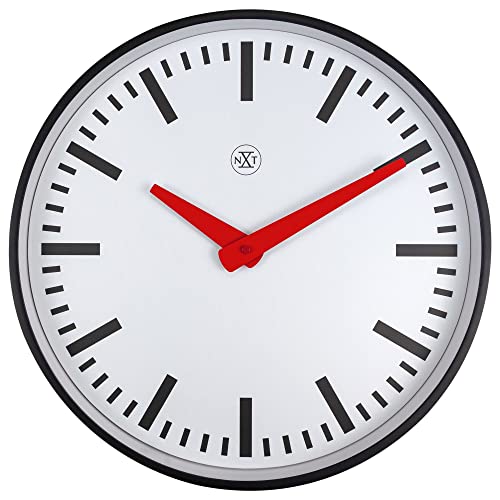 Wall Clock 25,5 cm-Silent-Black/White-Plastic-nXt Newcastle von NeXtime