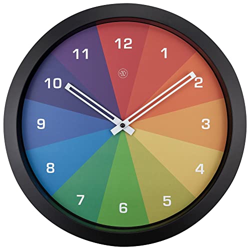 NeXtime Wall Clock 36 cm-Silent-Black/Multicolor-Plastic-nXt Joy von NeXtime