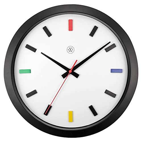 NeXtime Wall Clock 36cm-Silent-Black/Multicolor-Plastic-nXt Mix NeXtime Wall Clock 36cm-Silent-Black/Multicolor-Plastic-nXt Mix von NeXtime