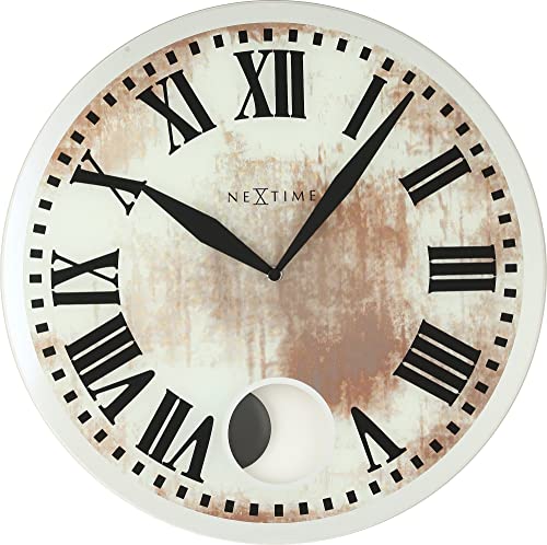 NeXtime Wanduhr - 43 x 4.2 cm - Glas - Weiß - 'Romana' von NeXtime