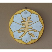 Vergoldete Feng Shui Kalligraphie Für Wellness Und Harmonie, Glücksbringer Symbol Wand Deko Bad Oder Schlafzimmer, Geschenk Freundin von NeaLemuria