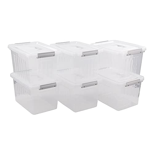 Neadas 6 Stück Durchsichtige Aufbewahrungsbox mit Verriegelung, 10 L Transparente Aufbewahrungsbox aus Kunststoff mit Deckel Neadas 6 Stück Durchsichtige Aufbewahrungsbox mit Verriegelung, 10 L Transparente Aufbewahrungsbox aus Kunststoff mit Deckel von Neadas