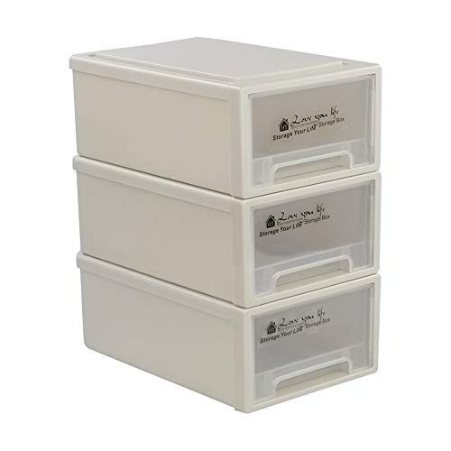 Neadas Aufbewahrungsbox Kisten Schreibtisch Organizer mit Schublade Stapelbar, 3 Stück von Neadas
