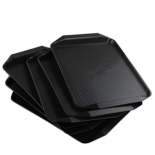 Neadas Fast Food Kaffeetablett Serviertabletts Tablett Kunststoff, Schwarz, 6 Stück von Neadas