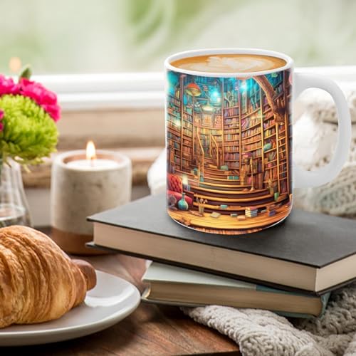 Bücherregale Kaffeetassen Buchliebhaber Geschenke, Bücherregal Buche 3d Keramik Tasse Groß, Generisch Bücher Regal Kaffeebecher, 3d Bücherregalbecher Teetasse, Buch Tassen Für Kaffee, Tee, ilch von Neamou