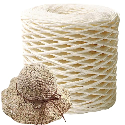Neamou Bastschnur, Bast zum Basteln - Yards Bastgarn zum Häkeln - Strickdraht, natürliche Farbe, Matte Textur, Bastpapierbänder für Hüte, Dekoration, Spielzeug, Strandtasche Neamou Bastschnur, Bast zum Basteln - Yards Bastgarn zum Häkeln - Strickdraht, natürliche Farbe, Matte Textur, Bastpapierbänder für Hüte, Dekoration, Spielzeug, Strandtasche von Neamou