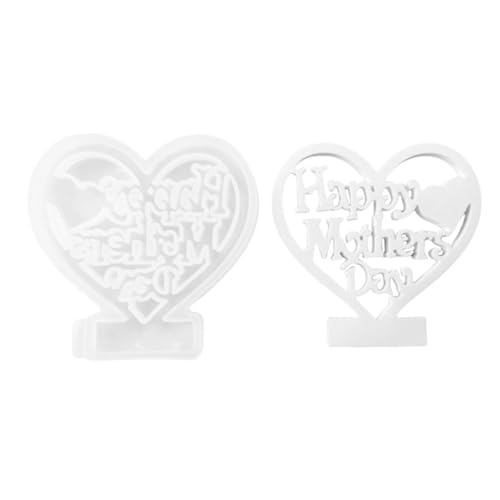 Neamou Glückliche Muttertagsform,Glückliche Muttertagssilikonform, Herz Gipsform, Muttertags-Ornament-Silikonform, Muttertags-Kerzenhalter-Einsatzform, Gipsform, Formen für Beton von Neamou