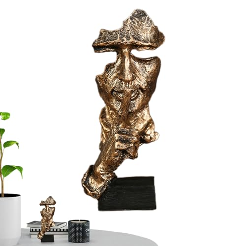 Neamou Keep Silent Statue, Stille ist goldene Statue | Abstrakte Kunst-Denker-Desktop-Harzskulpturen - Kreative Silent Men Face Figur, Home Decor Wohnzimmer Neamou Keep Silent Statue, Stille ist goldene Statue | Abstrakte Kunst-Denker-Desktop-Harzskulpturen - Kreative Silent Men Face Figur, Home Decor Wohnzimmer von Neamou