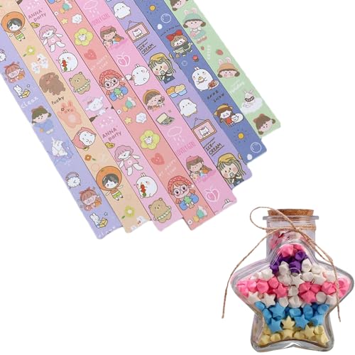 Neamou Lucky Papierstreifen,Papierstreifen für Sterne - 136 Blatt Papierstreifen mit 8 verschiedenen Mustern,Dekorative -Kunsthandwerke, multifunktionale Glücksstern-Dekoration für Zuhause Neamou Lucky Papierstreifen,Papierstreifen für Sterne - 136 Blatt Papierstreifen mit 8 verschiedenen Mustern,Dekorative -Kunsthandwerke, multifunktionale Glücksstern-Dekoration für Zuhause von Neamou